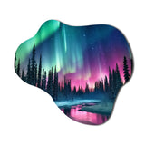 Northern Lights In Alaska II - Asymmetric Metal Wall Art