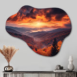 Tennessee Great Smoky Mountains Sunset I - Asymmetric Metal Wall Art