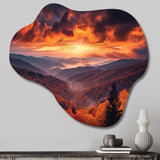 Tennessee Great Smoky Mountains Sunset I - Asymmetric Metal Wall Art