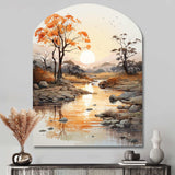 Orange Grey African Valley - Asymmetric Metal Wall Art