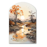 Orange Grey African Valley - Asymmetric Metal Wall Art