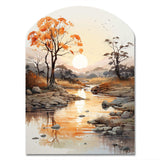 Orange Grey African Valley - Asymmetric Metal Wall Art