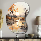 Orange Grey African Valley - Asymmetric Metal Wall Art