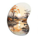 Orange Grey African Valley - Asymmetric Metal Wall Art