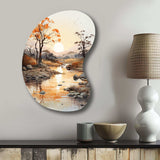 Orange Grey African Valley - Asymmetric Metal Wall Art