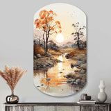 Orange Grey African Valley - Asymmetric Metal Wall Art