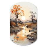 Orange Grey African Valley - Asymmetric Metal Wall Art