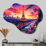 Paris Eiffel Tower Harmony II - Asymmetric Metal Wall Art