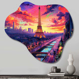 Paris Eiffel Tower Harmony II - Asymmetric Metal Wall Art