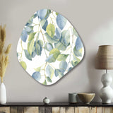 White Green Minimalism Eucalyptus Essence II - Asymmetric Metal Wall Art