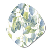 White Green Minimalism Eucalyptus Essence II - Asymmetric Metal Wall Art