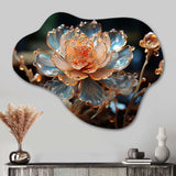 Peach Flower Crystal I - Asymmetric Metal Wall Art