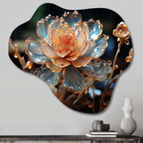 Peach Flower Crystal I - Asymmetric Metal Wall Art