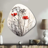 Red Grey Herb Garden I - Asymmetric Metal Wall Art