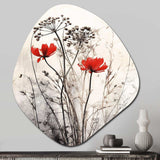 Red Grey Herb Garden I - Asymmetric Metal Wall Art