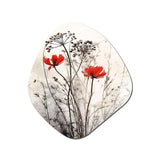 Red Grey Herb Garden I - Asymmetric Metal Wall Art