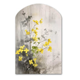 Yellow Grey Herb Garden - Asymmetric Metal Wall Art