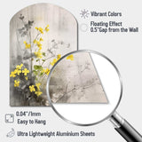 Yellow Grey Herb Garden - Asymmetric Metal Wall Art