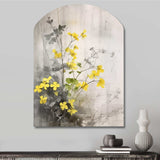 Yellow Grey Herb Garden - Asymmetric Metal Wall Art