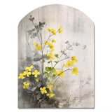 Yellow Grey Herb Garden - Asymmetric Metal Wall Art