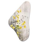 Yellow Grey Herb Garden - Asymmetric Metal Wall Art