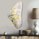 Yellow Grey Herb Garden - Asymmetric Metal Wall Art