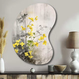 Yellow Grey Herb Garden - Asymmetric Metal Wall Art