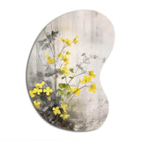 Yellow Grey Herb Garden - Asymmetric Metal Wall Art