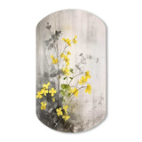 Yellow Grey Herb Garden - Asymmetric Metal Wall Art