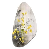 Yellow Grey Herb Garden - Asymmetric Metal Wall Art