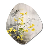 Yellow Grey Herb Garden - Asymmetric Metal Wall Art