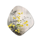 Yellow Grey Herb Garden - Asymmetric Metal Wall Art