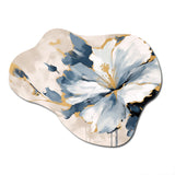 Blue White Hibiscus Tropical Harmony Flowers II - Asymmetric Metal Wall Art