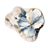 Blue White Hibiscus Tropical Harmony Flowers II - Asymmetric Metal Wall Art