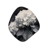 Grey White Hydrangea Bloom II - Asymmetric Metal Wall Art