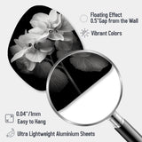 Black White Hydrangea Blooming I - Asymmetric Metal Wall Art