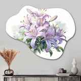 Purple Green Lily Symphony I - Asymmetric Metal Wall Art