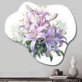 Purple Green Lily Symphony I - Asymmetric Metal Wall Art