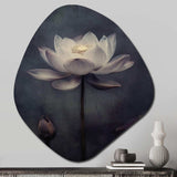 Grey Monochrome Lotus Symphony III - Asymmetric Metal Wall Art