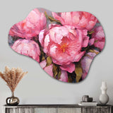 Pink Peony Perfection I - Asymmetric Metal Wall Art