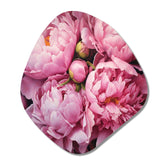 Pink Green Peony Captivating II - Asymmetric Metal Wall Art