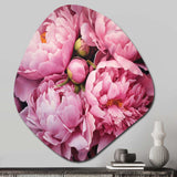 Pink Green Peony Captivating II - Asymmetric Metal Wall Art