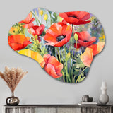 Vibrant Poppies I - Asymmetric Metal Wall Art