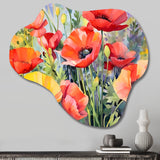 Vibrant Poppies I - Asymmetric Metal Wall Art