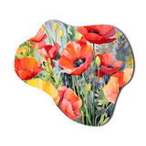 Vibrant Poppies I - Asymmetric Metal Wall Art