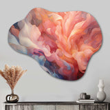 Peach Blue Rose Reverie I - Asymmetric Metal Wall Art