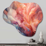 Peach Blue Rose Reverie I - Asymmetric Metal Wall Art