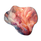 Peach Blue Rose Reverie I - Asymmetric Metal Wall Art