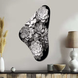 Grey Black Succulent Resilience - Asymmetric Metal Wall Art