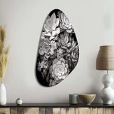 Grey Black Succulent Resilience - Asymmetric Metal Wall Art